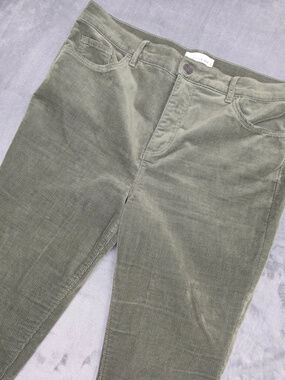 Loft Corduroy Pants Olive Green High Waist Size 12